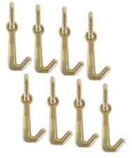 (8 Pack) 5/16" Mini J Hook G70 w/ Oblong Link, 5400 lbs WLL