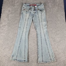 VTG Mudd Jeans Womens 7 Blue Bell Bottom Bare...