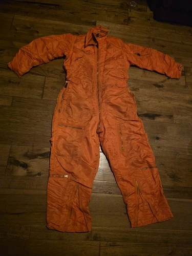 Vntg Military US Air Force Mens Flying Coveralls CWU-1/P MED LG Orange Vietnam