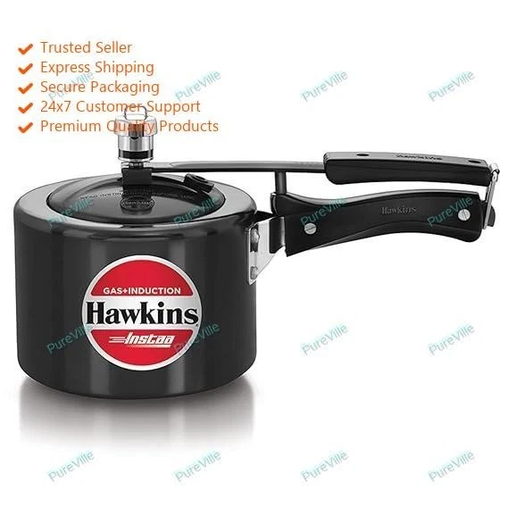 Hawkins 2 Litre Instaa Pressure Cooker, Induction Cooker, Tall Body Black Cooker
