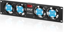 Pyle 19” Rack-Mount Equipment Cooling Fans - 110V/60Hz Power, 4 Cooler Master 80