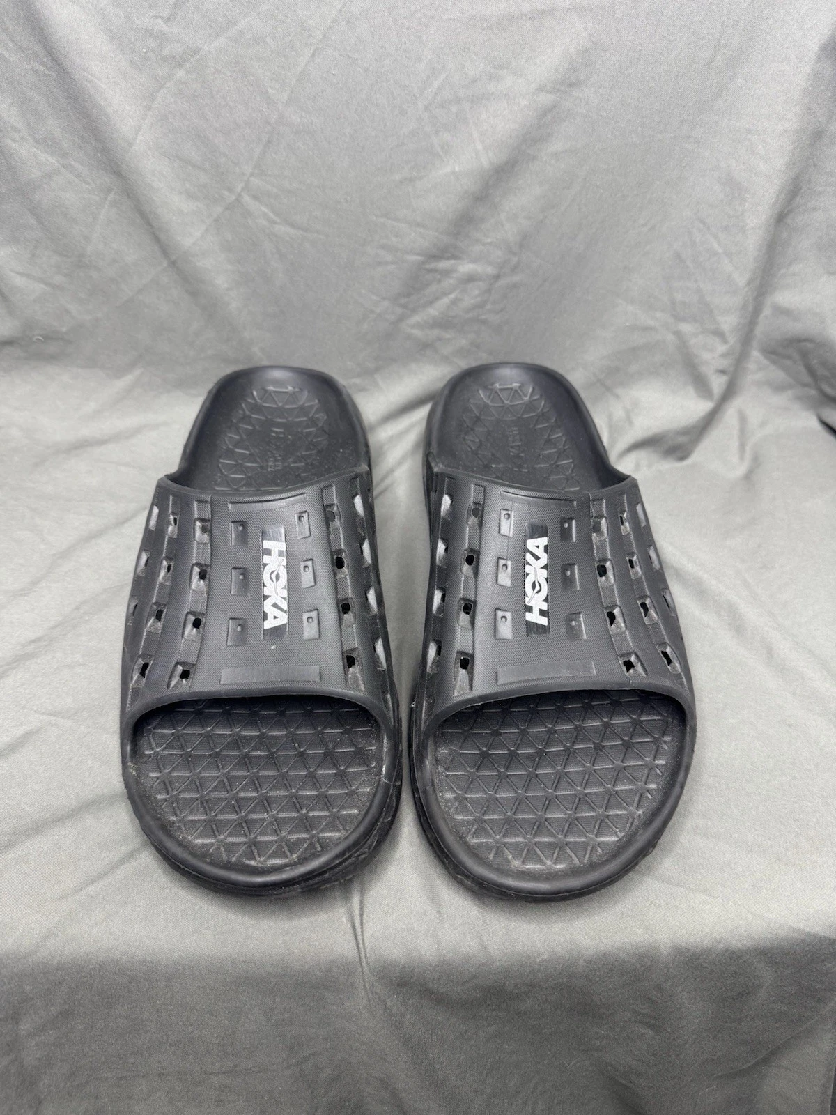 HOKA ONE ONE Sandali comodi da allenamento HOKA ONE ORA Recovery Slides neri da uomo taglia 14 usati in ottime condizioni