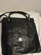 I Medici Firenze Black Leather Crossbody/Shoulder Bag Large Italy