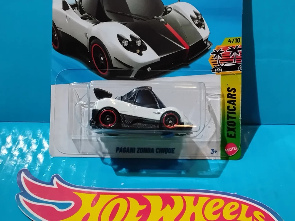 2026 HOT WHEELS B CASE NEW MODEL PAGANI ZONDA CINQUE #26 WHITE EXOTIC TOONED - Image 2 of 4