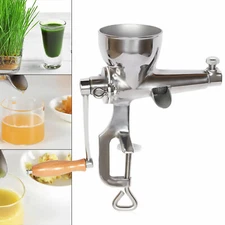 Manual Wheatgrass Juicer Hand Press Wheat Grass Fruit Juicing Extractor Silver