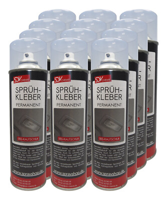 Sprühkleber 12x 500ml  Kontaktkleber permanent Powerkleber Haftkleber 