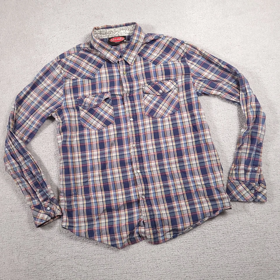 Camisa a Presión Mambo Australia Franela Occidental Manga Larga 100% Algodón Para Hombre Grande Foto 2 de 4