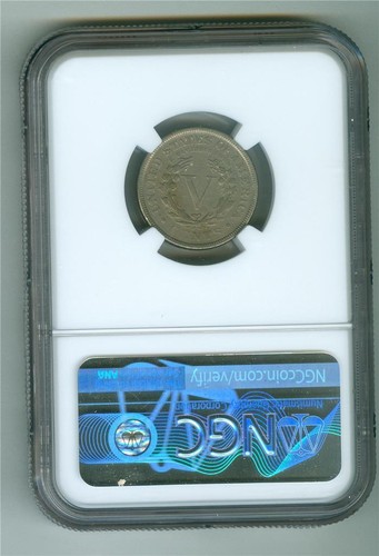U.S. 1886 LIBERTY HEAD "V" NICKEL NGC VF DETAILS CLEANED KEY DATE - Picture 2 of 2