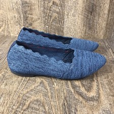 Skechers Cleo Newford Ballet Flats Womens 6.5 Blue Memory Foam Stretch Vegan