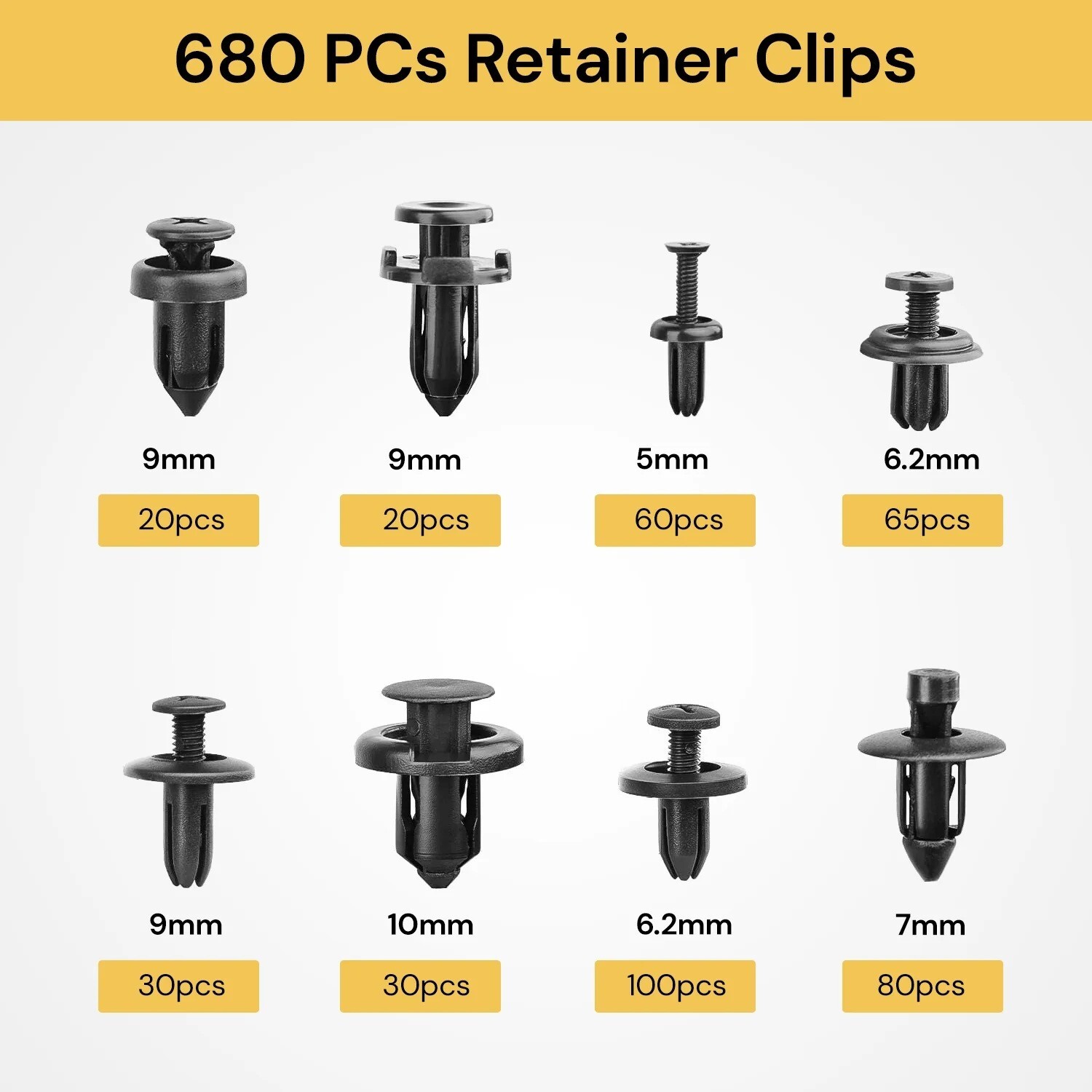 731x Car Trim Body Clips Kit Rivets Retainer Auto Panel Bumper Plastic