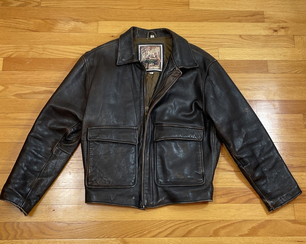 M. Julian Leather Biker Bomber Motorcycle Jacket Medium Aged M. Julian Leather Biker Bomber Motorcycle Jacket Medium Aged