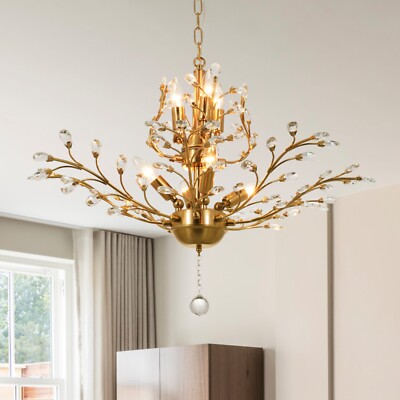 Modern Crystal Chandelier Tree Branch Pendant Lamp Hanging Ceiling Light Fixture