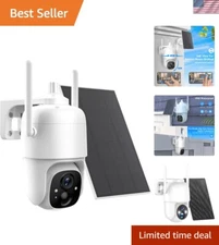 Wireless  Waterproof Solar Security Camera with Night Vision & Two-Way Talk