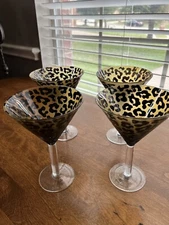 Leopard Print Martini Glasses