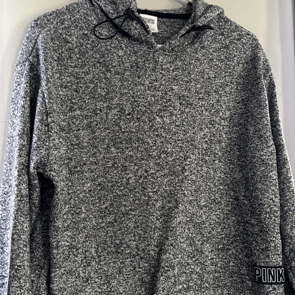 UNDERCOVER Felpa con cappuccio morbida Victoria's Secret ROSA tagliata grigio pullover taglia media
