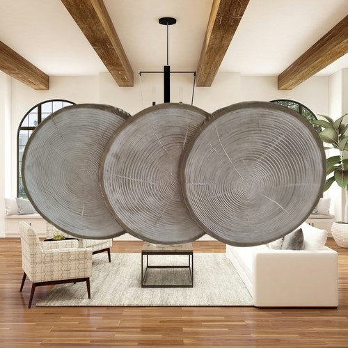 Rustic Faux Wood Log Slice Farmhouse Wedding Party Art Craft Decor Set Of 3 - Picture 6 of 7