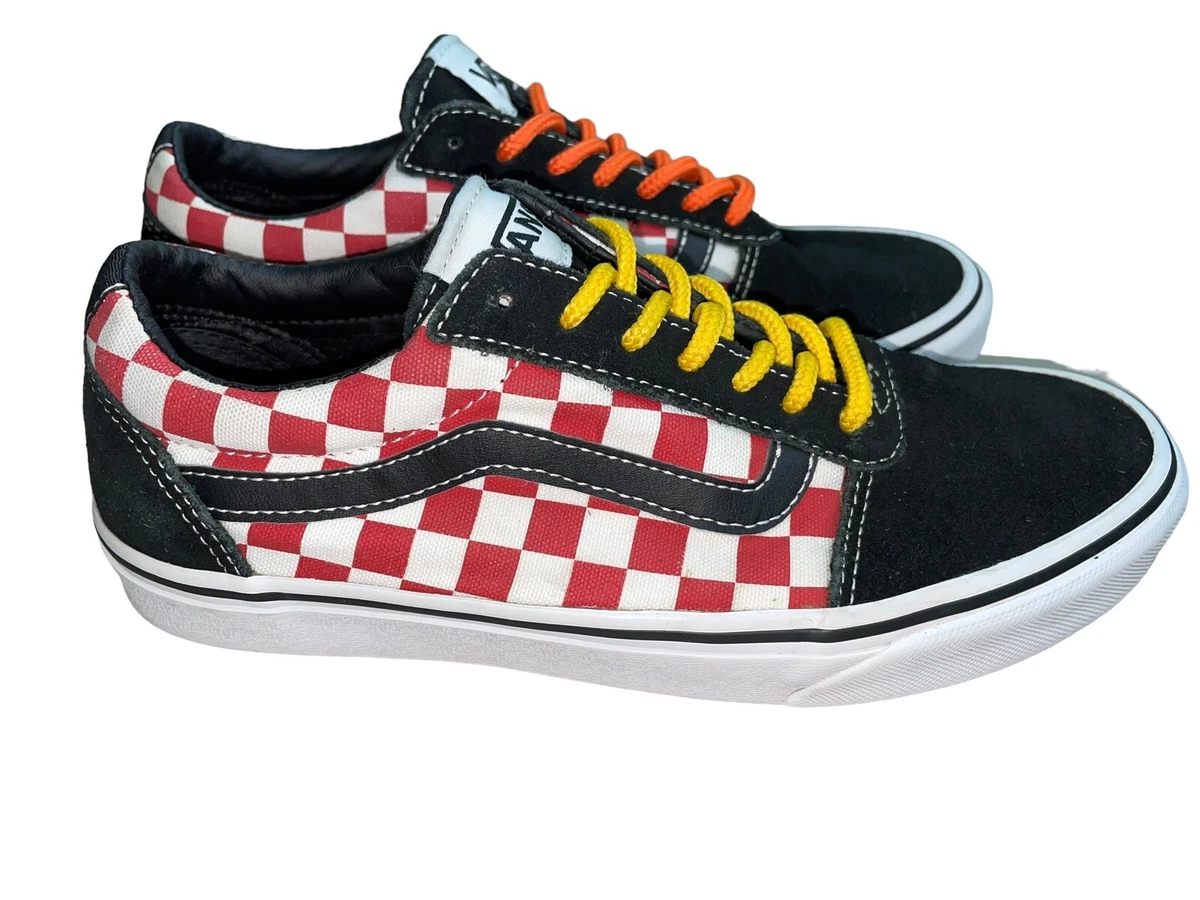Checkered black and yellow deals vans