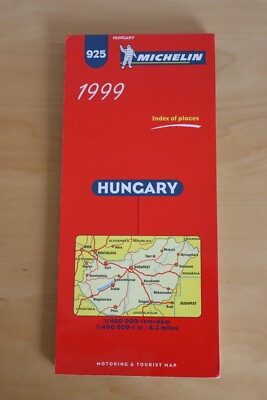 Michelin Map Hungary 925 1:400,000 Road & Tourist Sheet Map - 1999