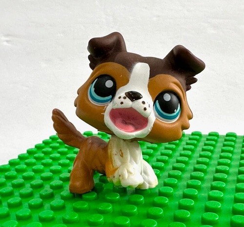 LPS Littlest Pet Shop Brown Collie Dog open mouth HASBRO 2007 - Picture 3 of 13
