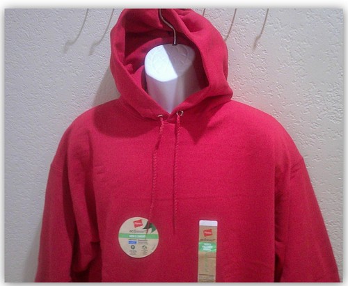 Hanes Herren Ecosmart Pullover Hoodie TIEFROT LARGE Sweatshirt Fleece warm - Bild 4 von 5