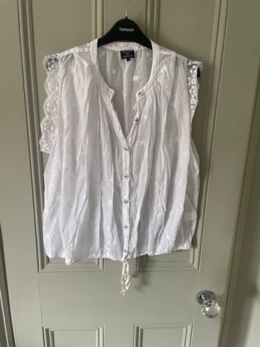 KATE MOSS FOR TOPSHOP WHITE BLOUSE SIZE 10 - Picture 1 of 3