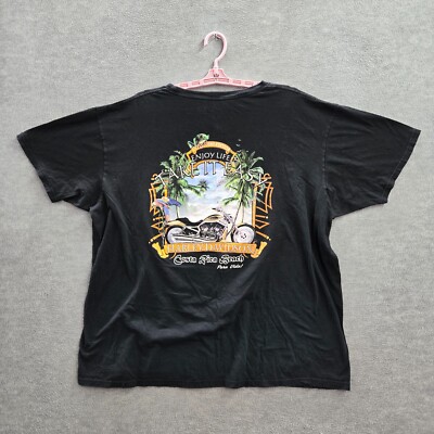Harley Davidson Men Shirt 2XL Black Costa Rica Beach Enjoy Life Take It Easy Tee