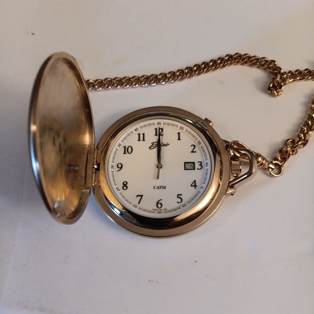 RARE BELAIR 5ATM RAILROAD POCKET WATCH DGNO RR Dallas Garland