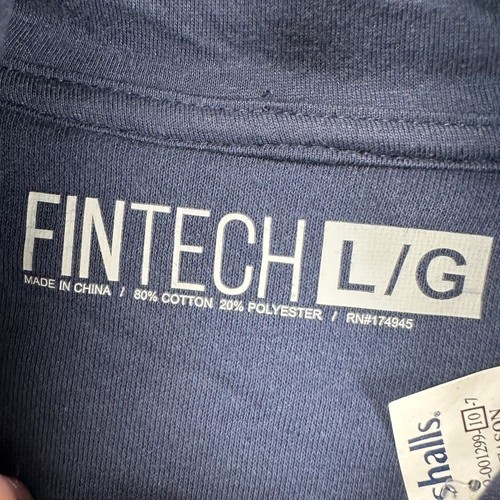 FINTECH Point Breeze Hoodie Sweatshirt Men Large Navy Graphic Print Pullover NEW - Picture 6 of 11