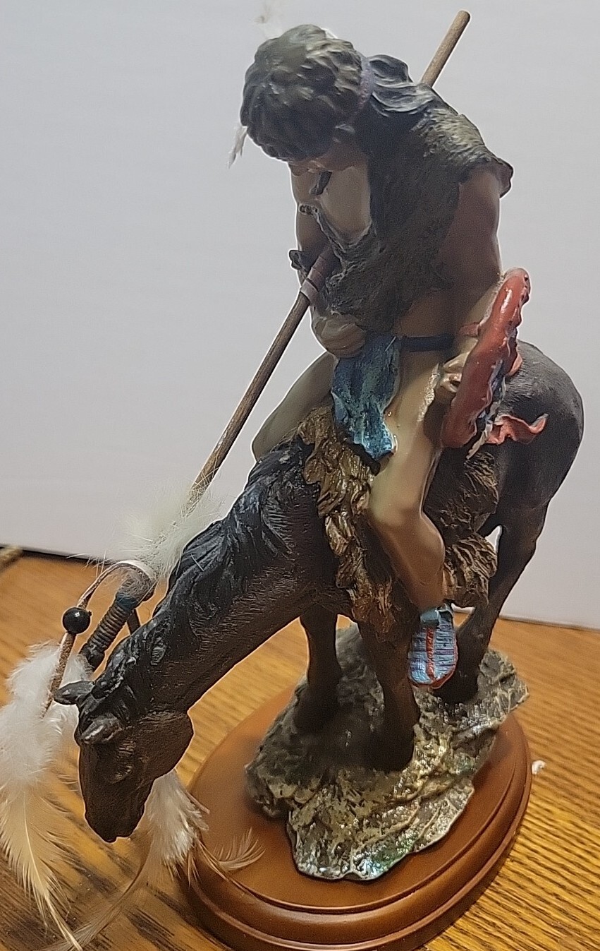 Native  American Riding Horse Spear with Feathers Warrior 10"