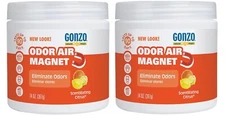 2 Gonzo NATURAL MAGIC Odor Absorbing Gel 14oz Scentillating Citrus 90 Days 4119E