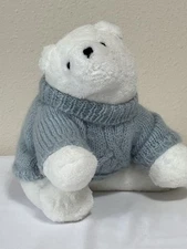 Bath & Body Works 9 Inch Polar Bear Plush Removable Blue Sweater