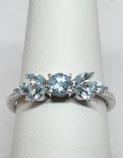 LC Lauren Conrad 10K White Gold Sky Blue Topaz Ring - Size 7