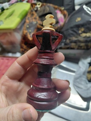 Ambassador King chess piece, Replacement Piece- King Replacement Rose Wood D