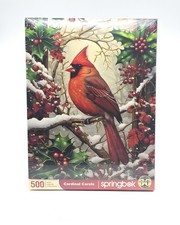 Springbok Cardinal Carols 500 Piece Jigsaw Puzzle Holiday Winter Cardinal New