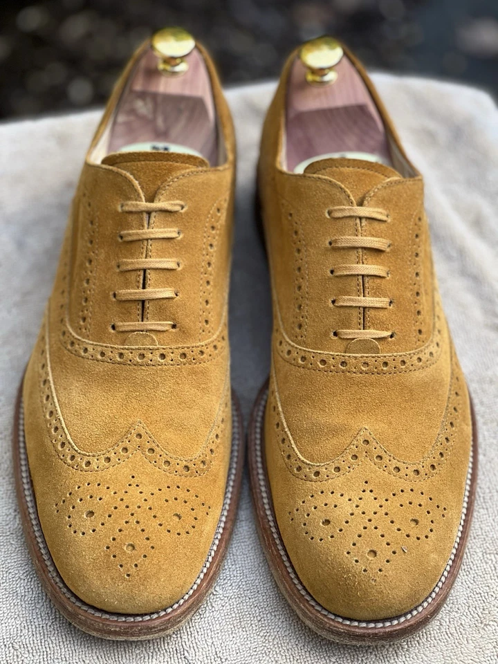 Oxford Tod’s Hombre Cuero Gamuza Tostado Talla 10D Hecho en Italia Foto 3 de 4