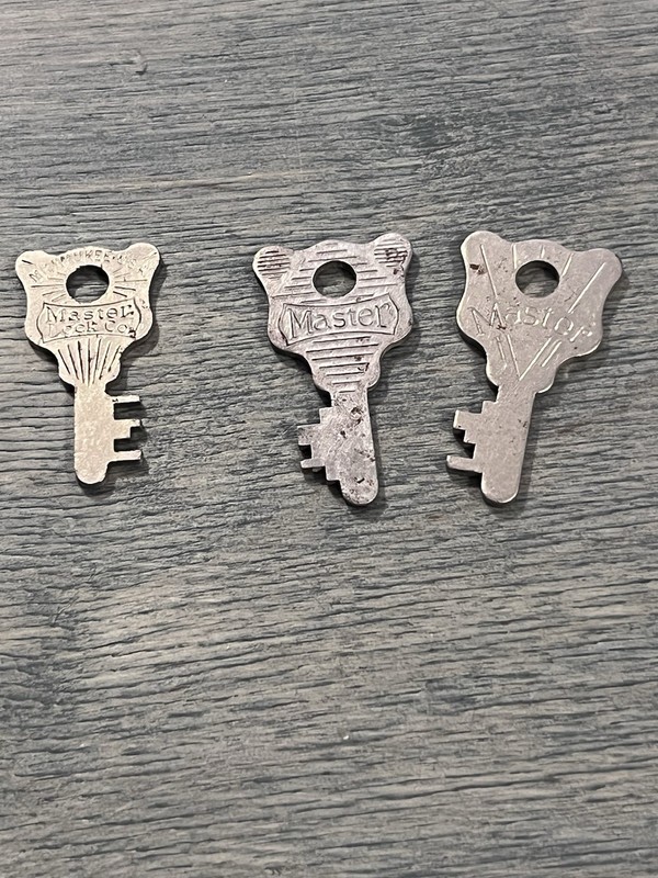 Master Lock Steel Padlock Key Blanks Set of 3 Locksmith Supplies Vintage