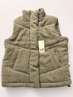 LIV OUTDOOR Kiara Womens  Small Insulated Puffer Vest Olive NWT