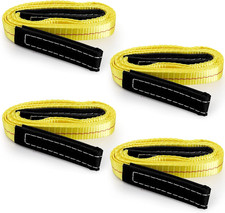 TOPZEA 4 Pack Lifting Sling Straps,1.8M X 2.5CM Durable Nylon Tow Straps Rigging
