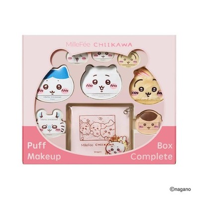 MilleFee Chiikawa Zusammenarbeit Make-up Puff komplette Box limitierte Kosmet...
