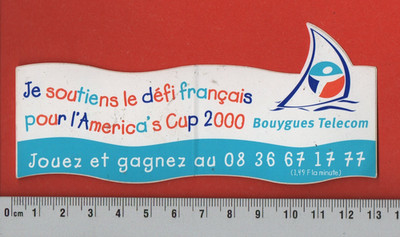   BOUYGUES TELECOM - AMERICA'S CUP 2000 - SPORT SAILING BOATING - STICKER  