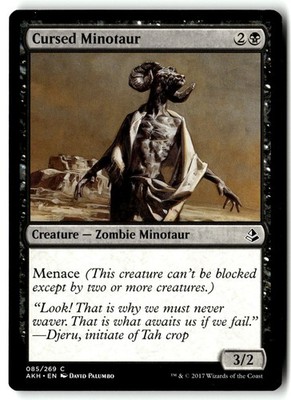 Cursed Minotaur 85 Common Amonkhet Magic: The Gathering Lightly Played