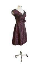 Vintage 1950 s red Taffeta dress,Bow Accent, Special Occasion Party Dress