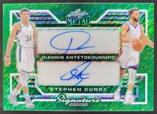 2024 Leaf Metal Signature Giannis Antetokounmpo Stephen Curry Dual 1/1 Auto RW3