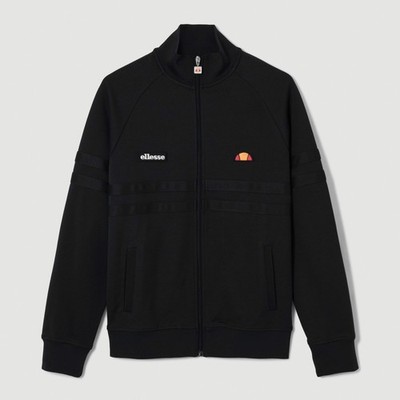 Ellesse Mens Track Jacket Rimini Track Top Black Mono
