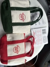 1 Green and 1 Red Trader Joe's Canvas Micro Tote with Grocery Bag FREESHIP