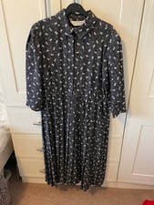 St Michael size 16 midi dress, back and white flower pattern, short sleeve