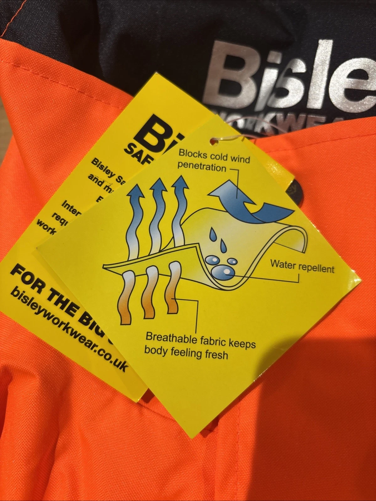 Bisley 5‑in‑1 Taped Rain Jacket – Hi‑Vis Orange/Navy – Size 4XL – New - product detail image 5