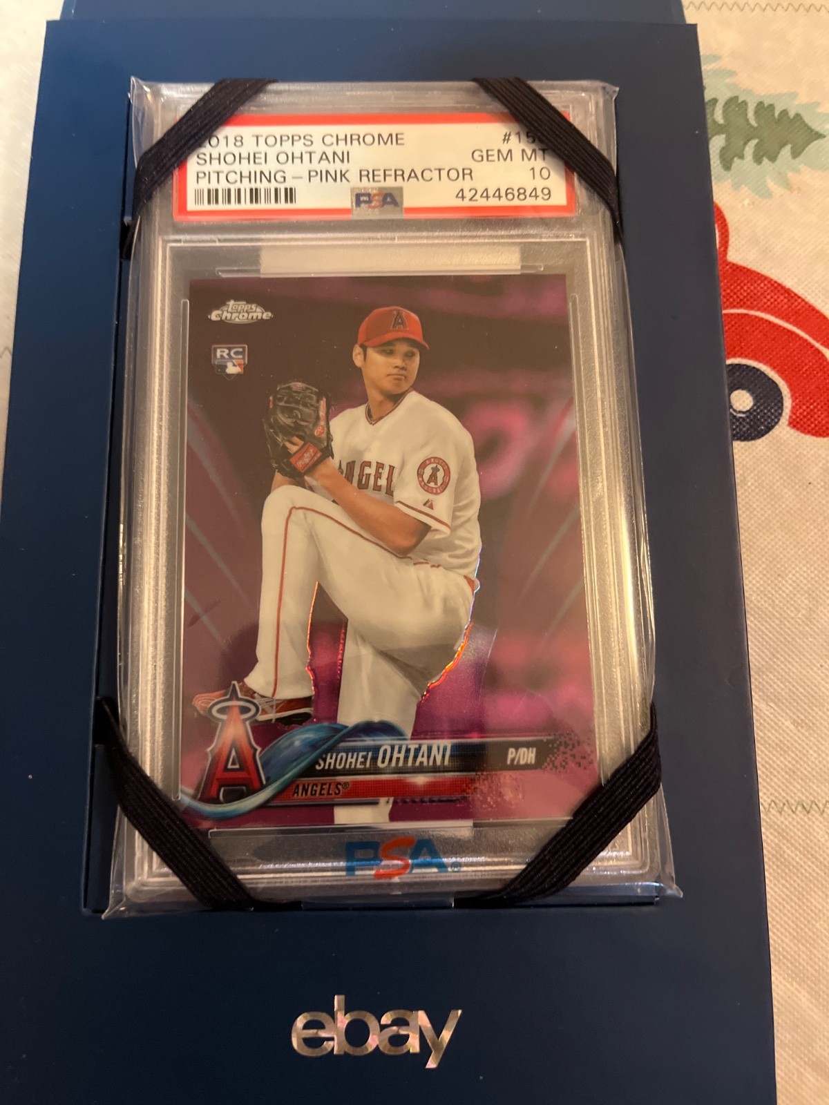 2018 Topps Chrome Shohei Ohtani Rookie card RC Pink Refractor PSA 10 #150