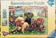 Ravensburger Puppy Picnic 100 XXL piece puzzle  (BOX DAMAGED)