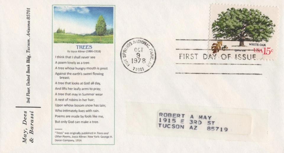 US 1764-1767, 1767a American Trees 5 FDC May Dees & Barassi ZAYIX 031923SM100 - Image 3 of 4